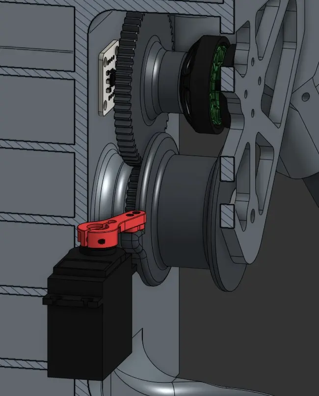 CAD view of the geared Kreosus payload winch